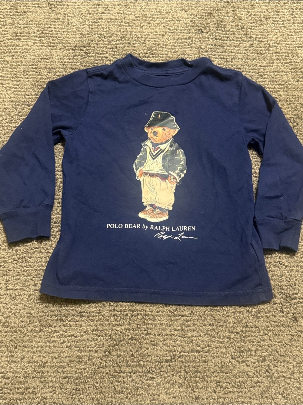 Ralph Lauren Navy Long-Sleeve Polo Bear Tee